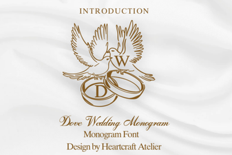 Elegant Dove Monogram Font for Weddings