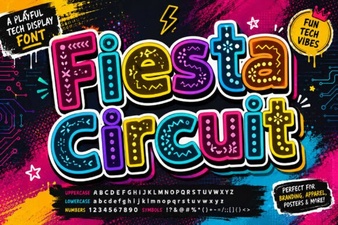 Fiesta Circuit Font for Bold and Vibrant Design Projects