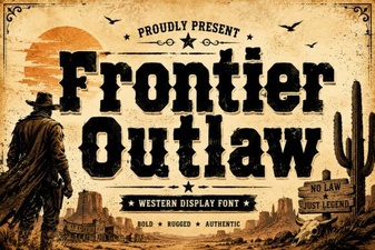 Bold Frontier Outlaw Font for Western Designs