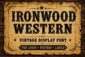 Ironwood Western Font: Bold Vintage Design for Creative Projects